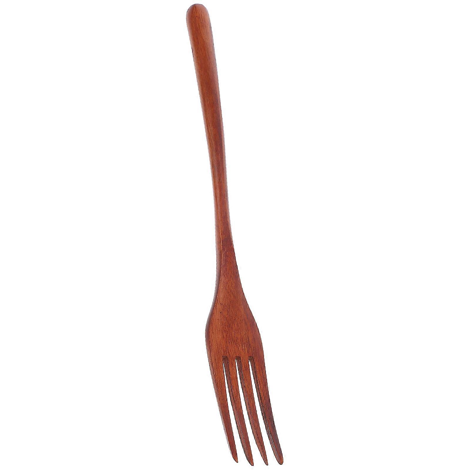 Wooden Fork 4Pcs Long Handle Kitchen Utensils Ideal For Family Kitchen Hotel Occasions In Brown Color With Stirring Function