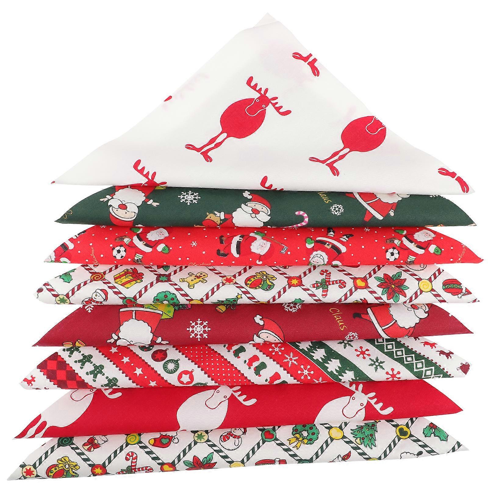 Multi Color Christmas Fabric 40Pcs Square Sheets 25x25cm For DIY Crafting Suitable For Holiday Decorations
