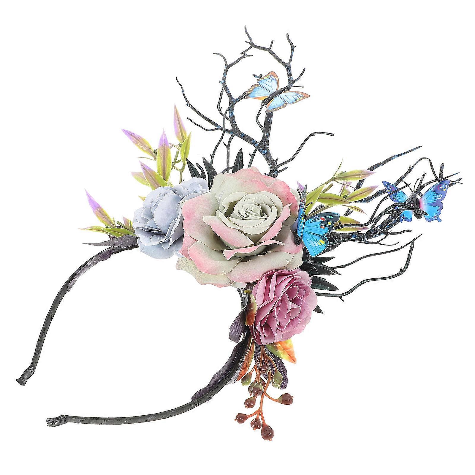 Simulated Flower Headband for Decoration 5Pcs Tree Branch Cosplay Accessory