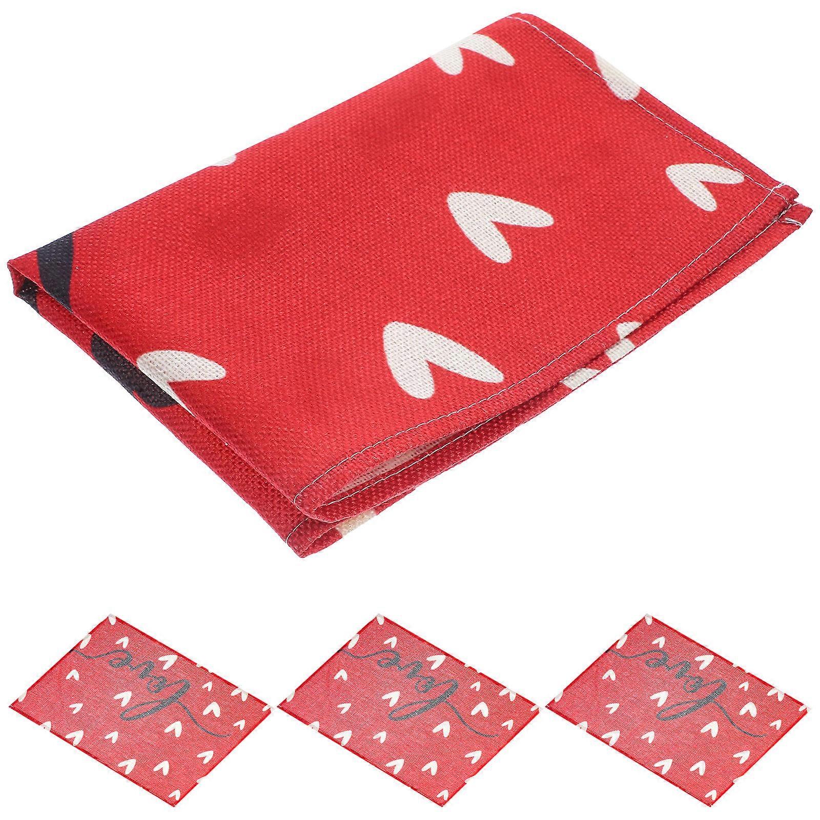 12 Pcs Valentine's Day Placemats Heart Pattern Table Mats Stain Resistant Decorative Mat For Home Decoration