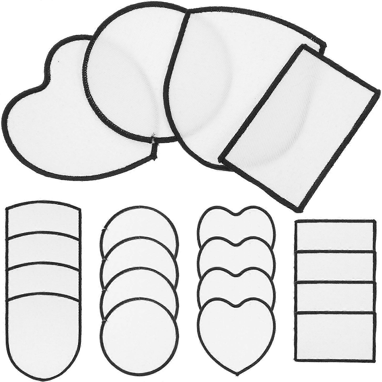 20Pcs Sublimation Patches Blank Iron-on Patch for Diy Projects and with White Polyester Material for Decoration and Repair