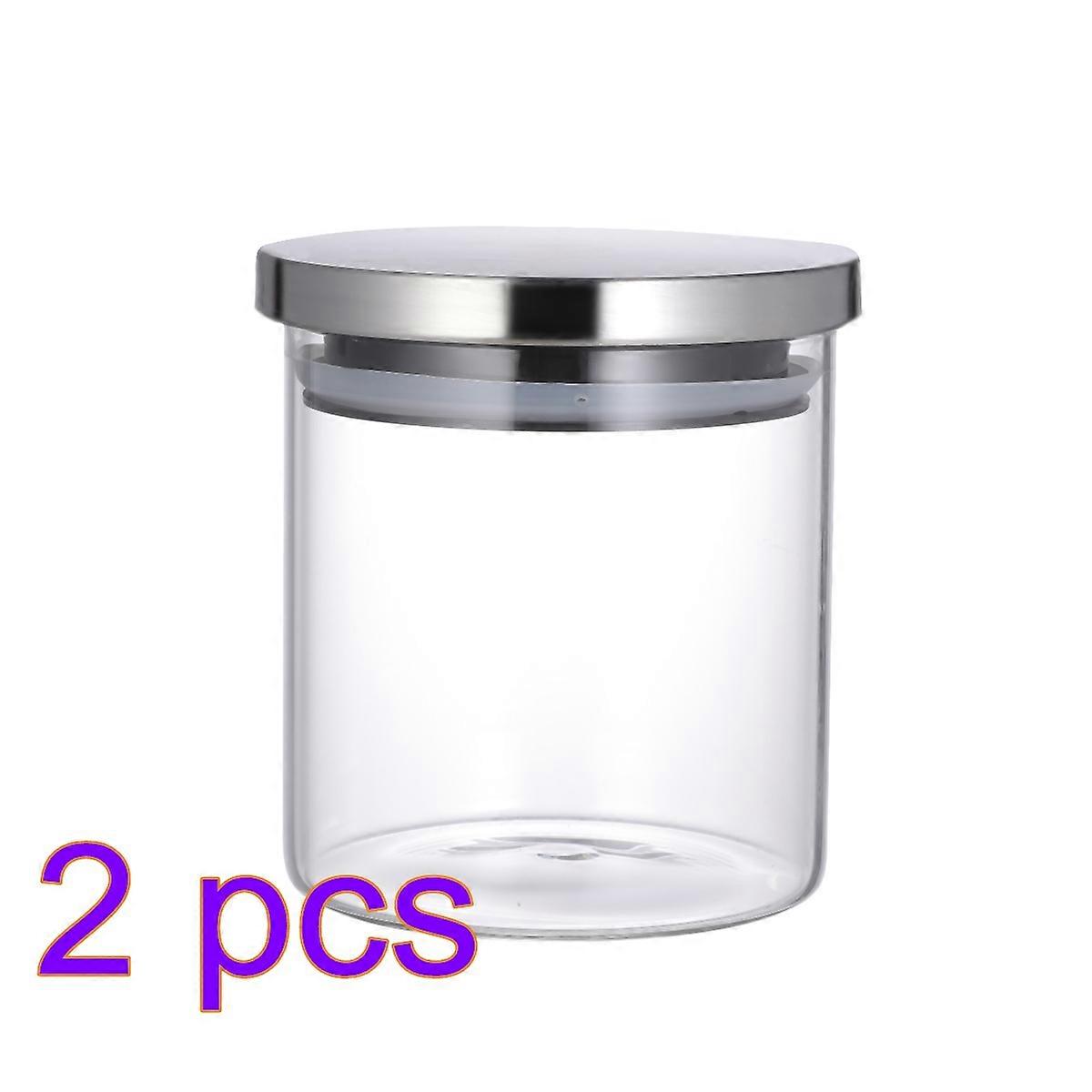 Food Storage Container Glass Jar with Lid 2Pcs for Kitchen Organization