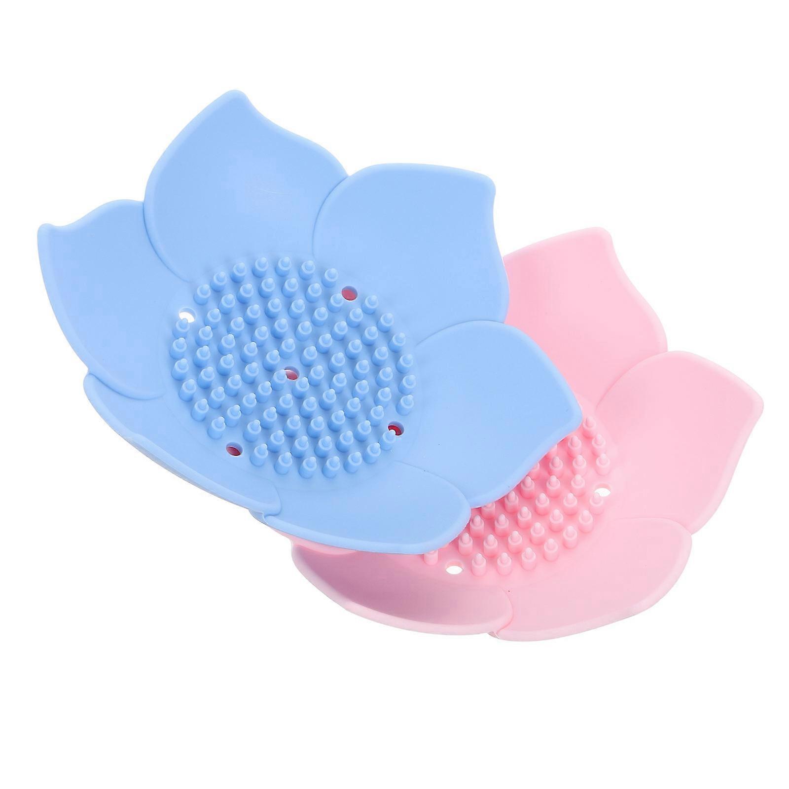 Silicone Soap Dish Self Draining Soap Saver for Bathroom 6Pcs