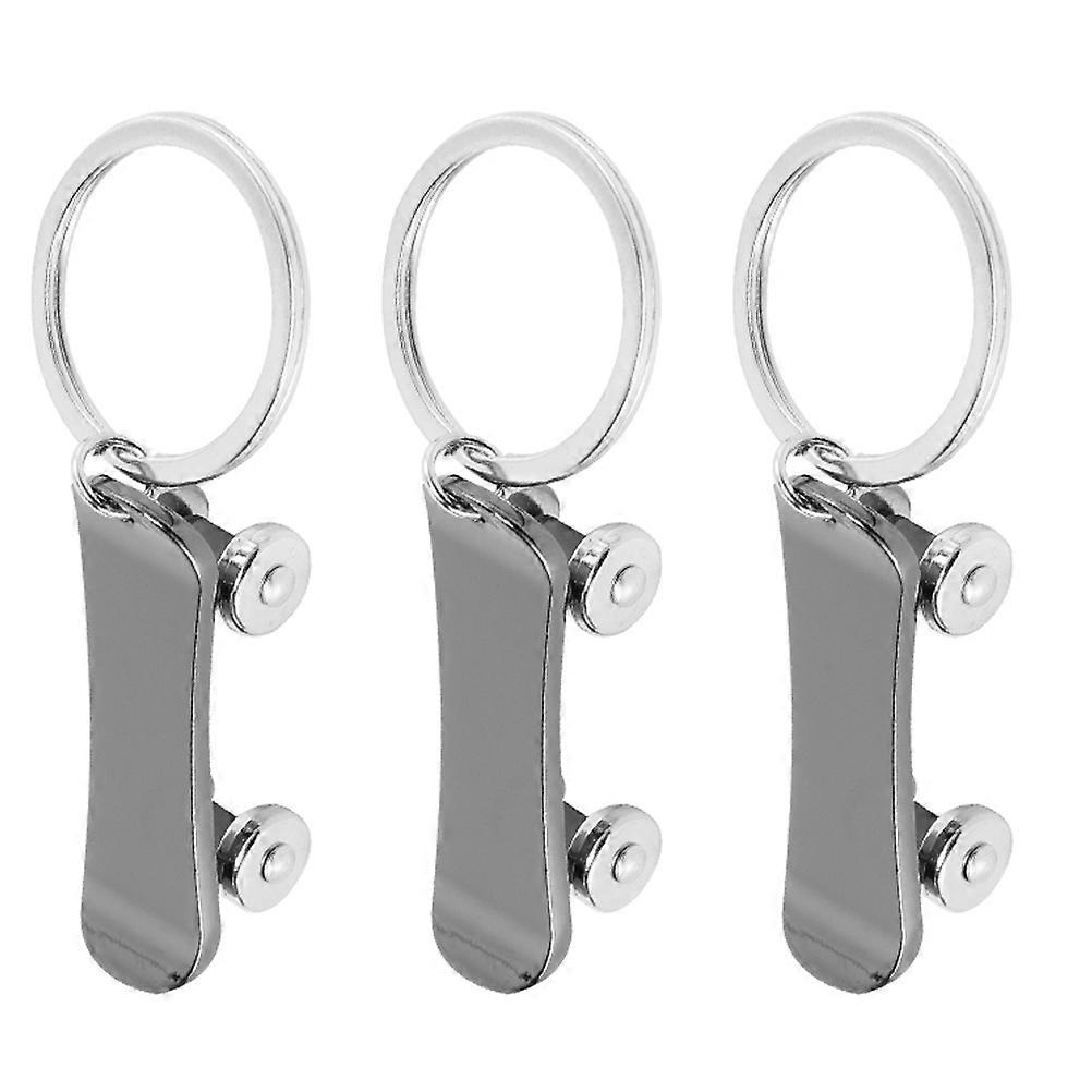 Black Skateboard Key Chains Zinc Alloy Key Holders for Hanging Keys 15Pcs