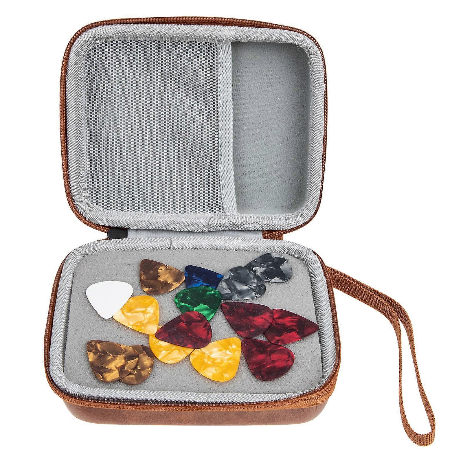 Guitar Plectrums Brown Compact Guitar Picks for Playing 4Sets with Bag