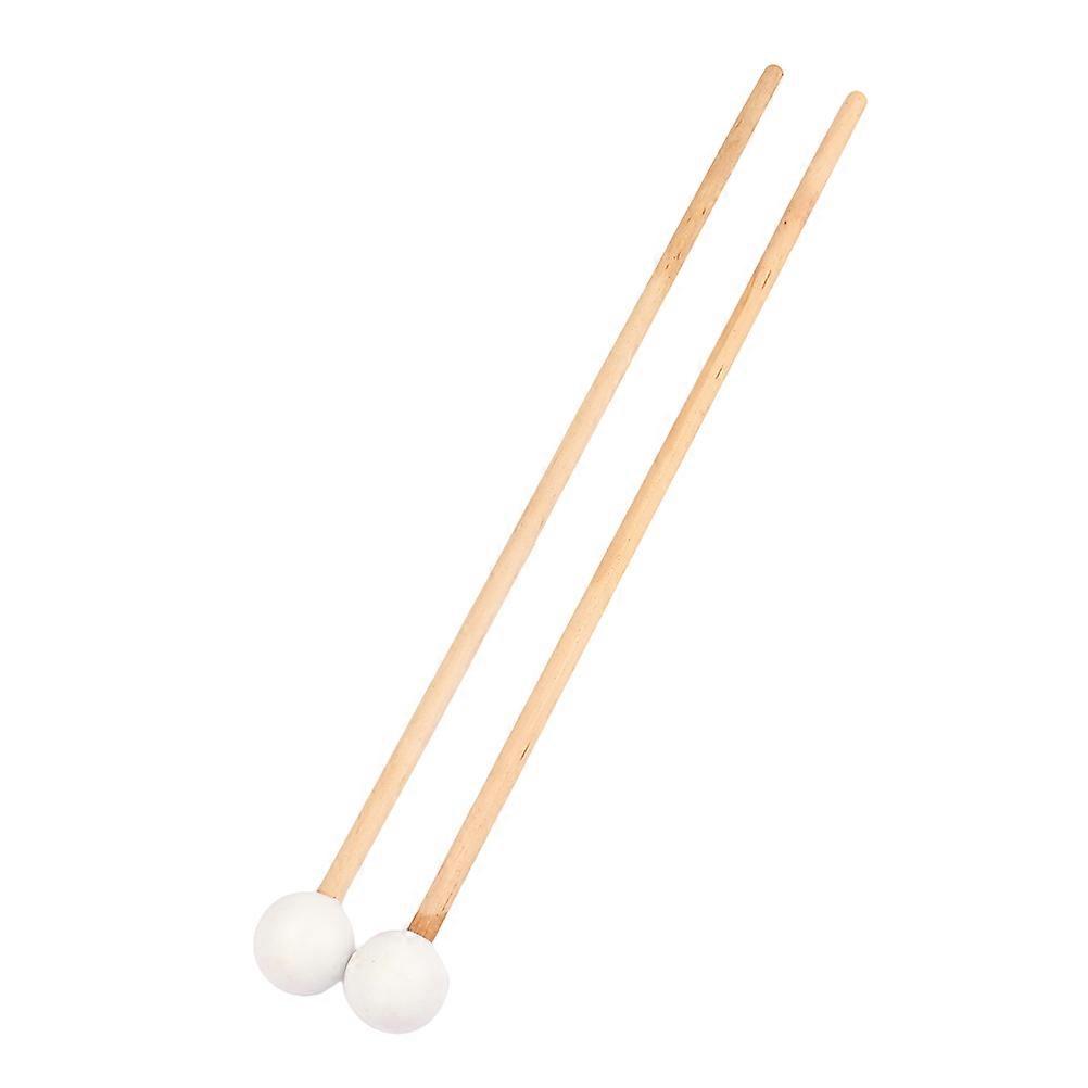 Percussion Drumstick Bell Mallet for Drum 2Pairs White Wood Handle
