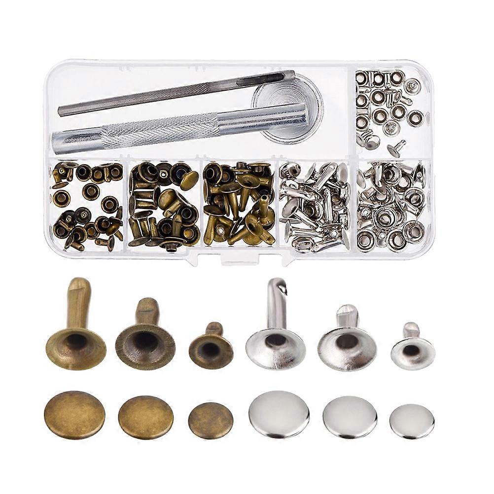 Iron Studs Rivets DIY Tools Set for Bag Decoration 120Pcs