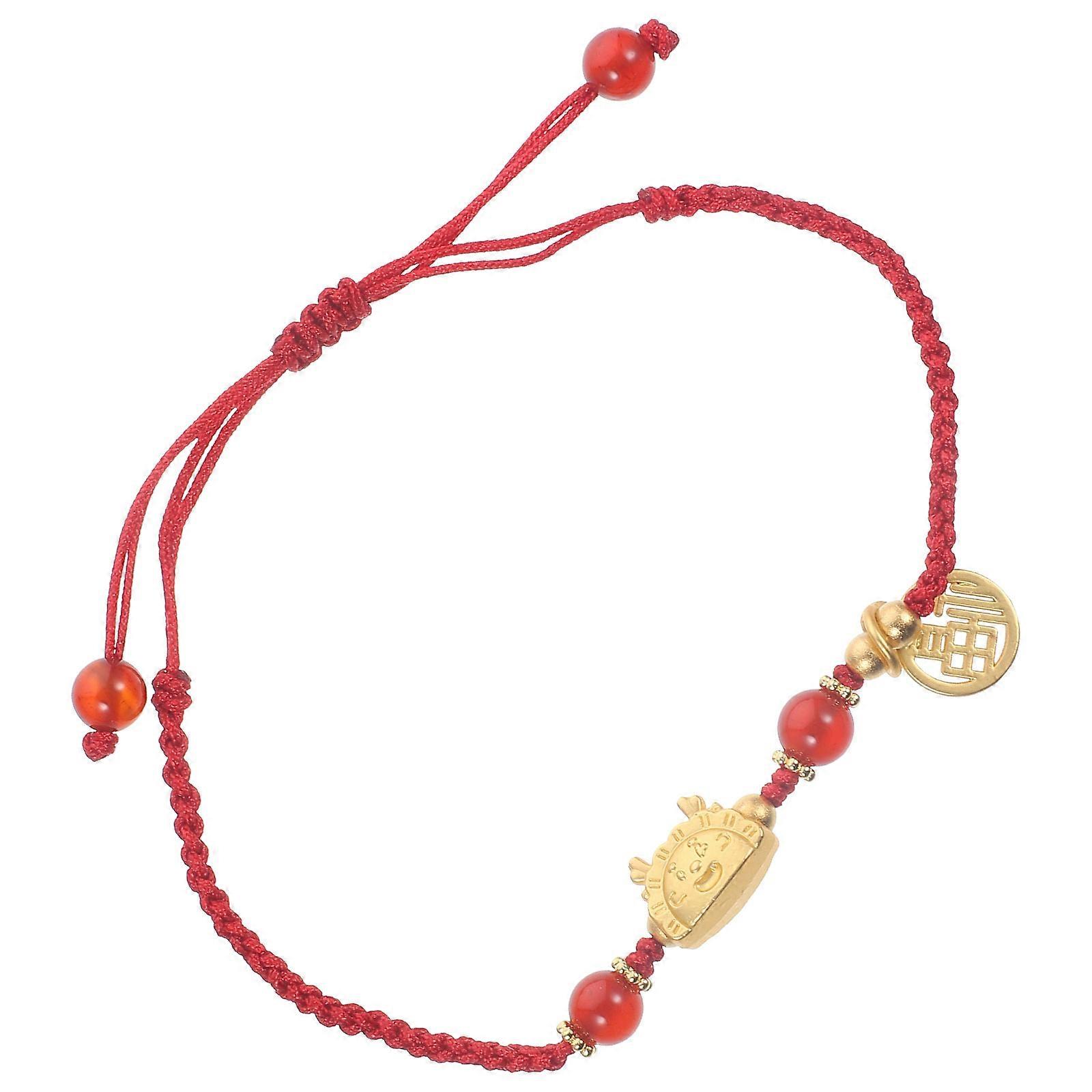 Red String Bracelet Dragon Charm Bracelet for Decor 2Pcs Wrist Accessory