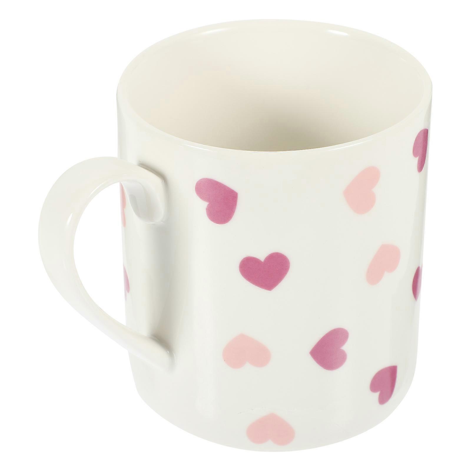 Practical Coffee Mug for Home Use 3Pcs Pink Ceramic Milk Cups