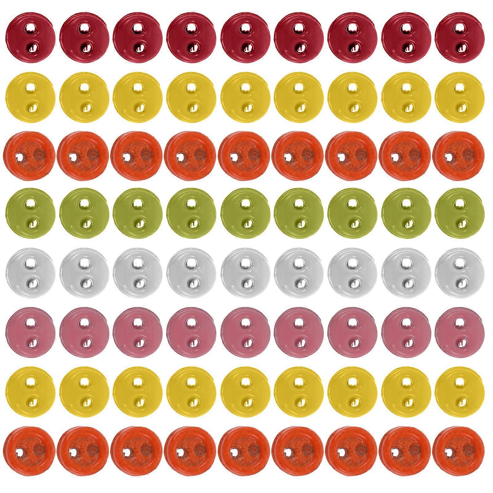 Doll Clothes Fasteners Mini Sewing Buttons for Decor 100Pcs Assorted Color Plastic