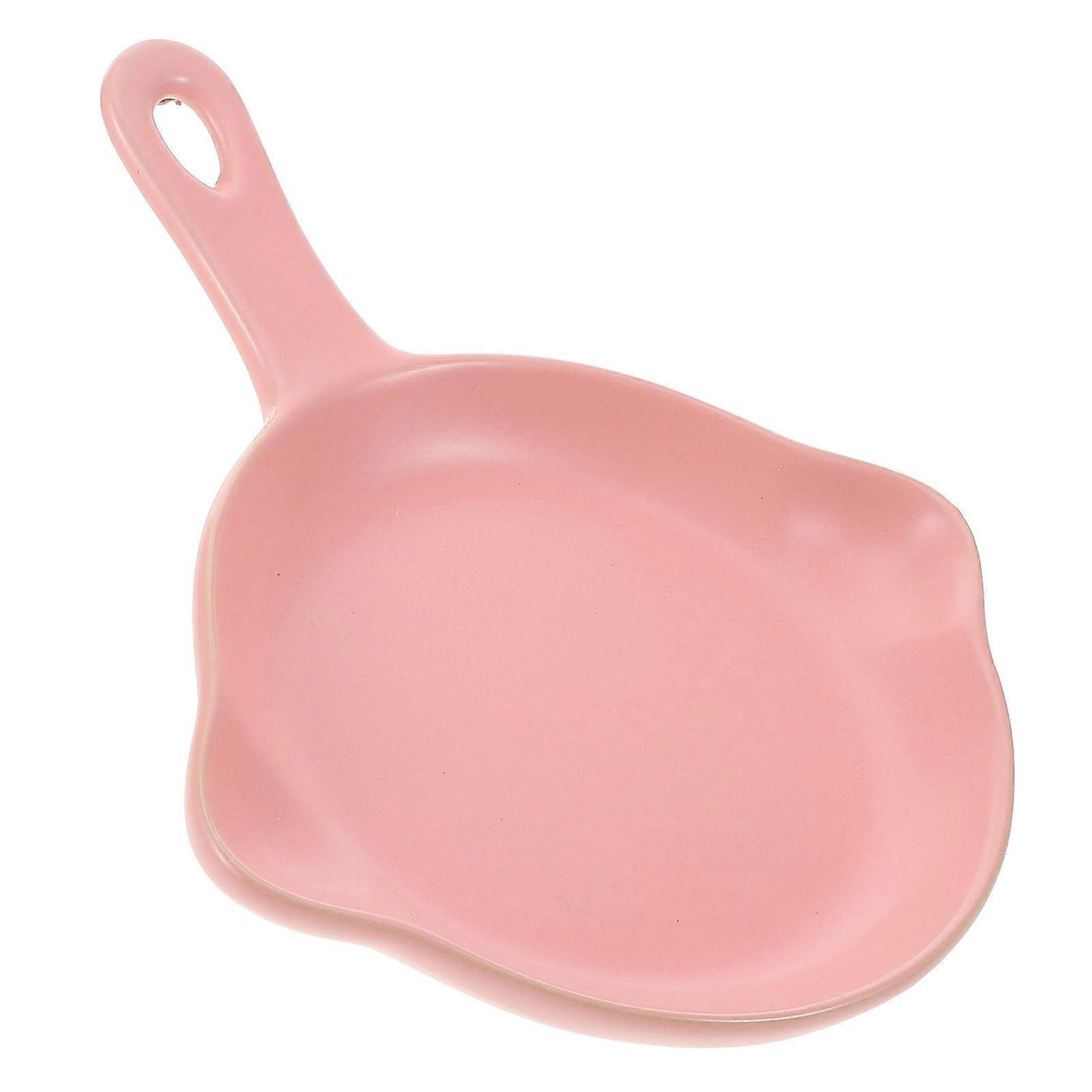 Ceramic Pink Baking Tray for Dish Serving 4Pcs Small Breakfast Serving Tray