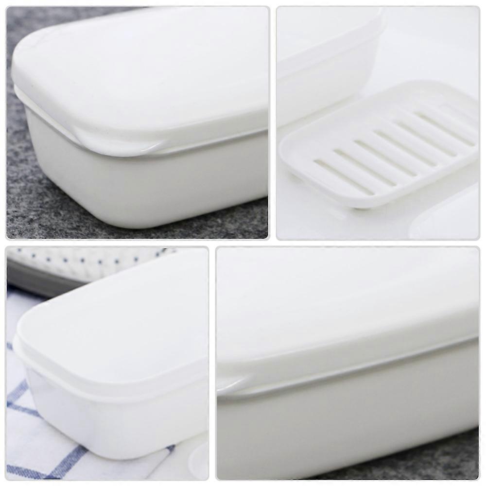 Soap Storage Box Soap Holder for Household Bathroom 4Pcs White