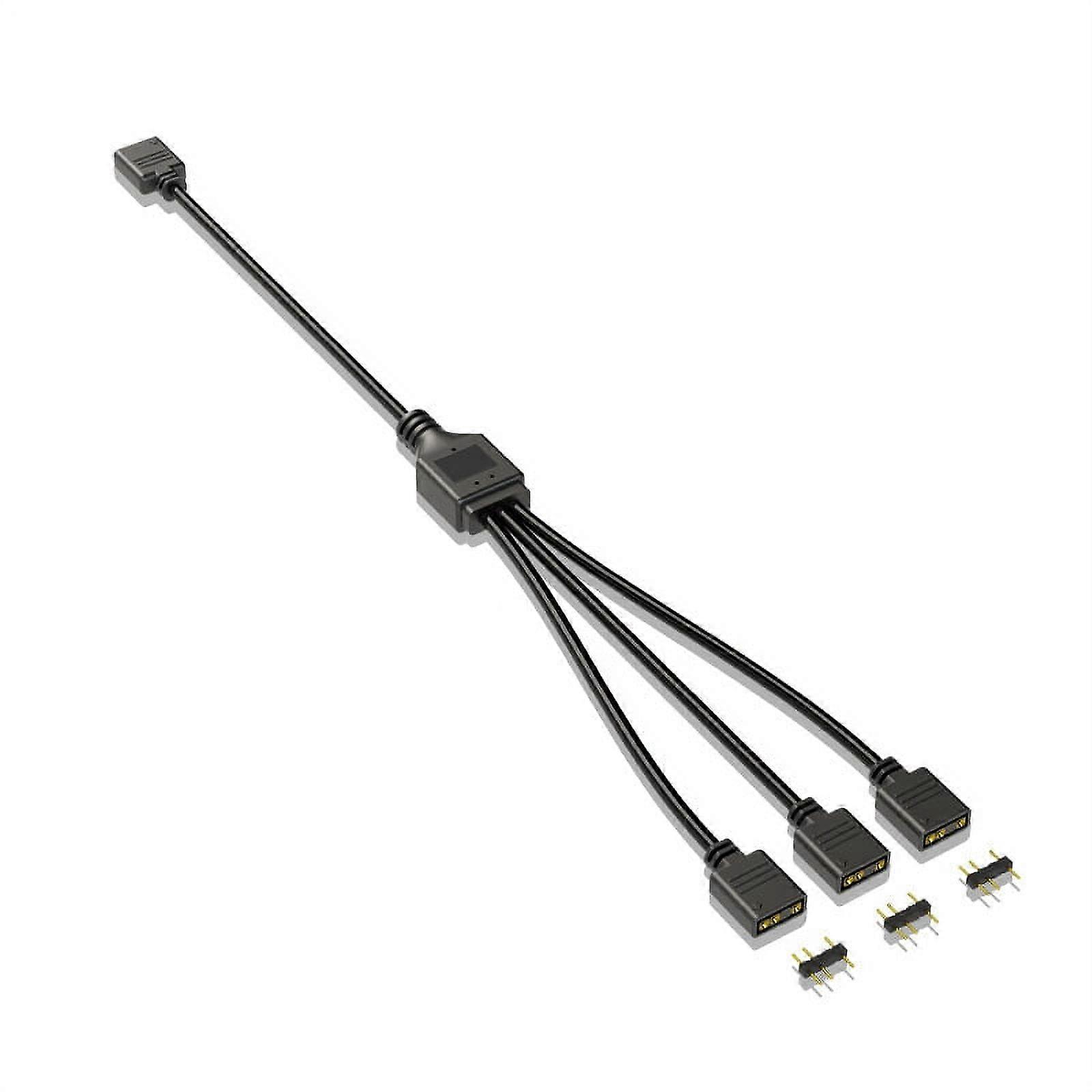 5V 3-Pin Extension Cable for Computer Motherboard 1 Hub Cable Connection Extension ARGB Splitter, Black