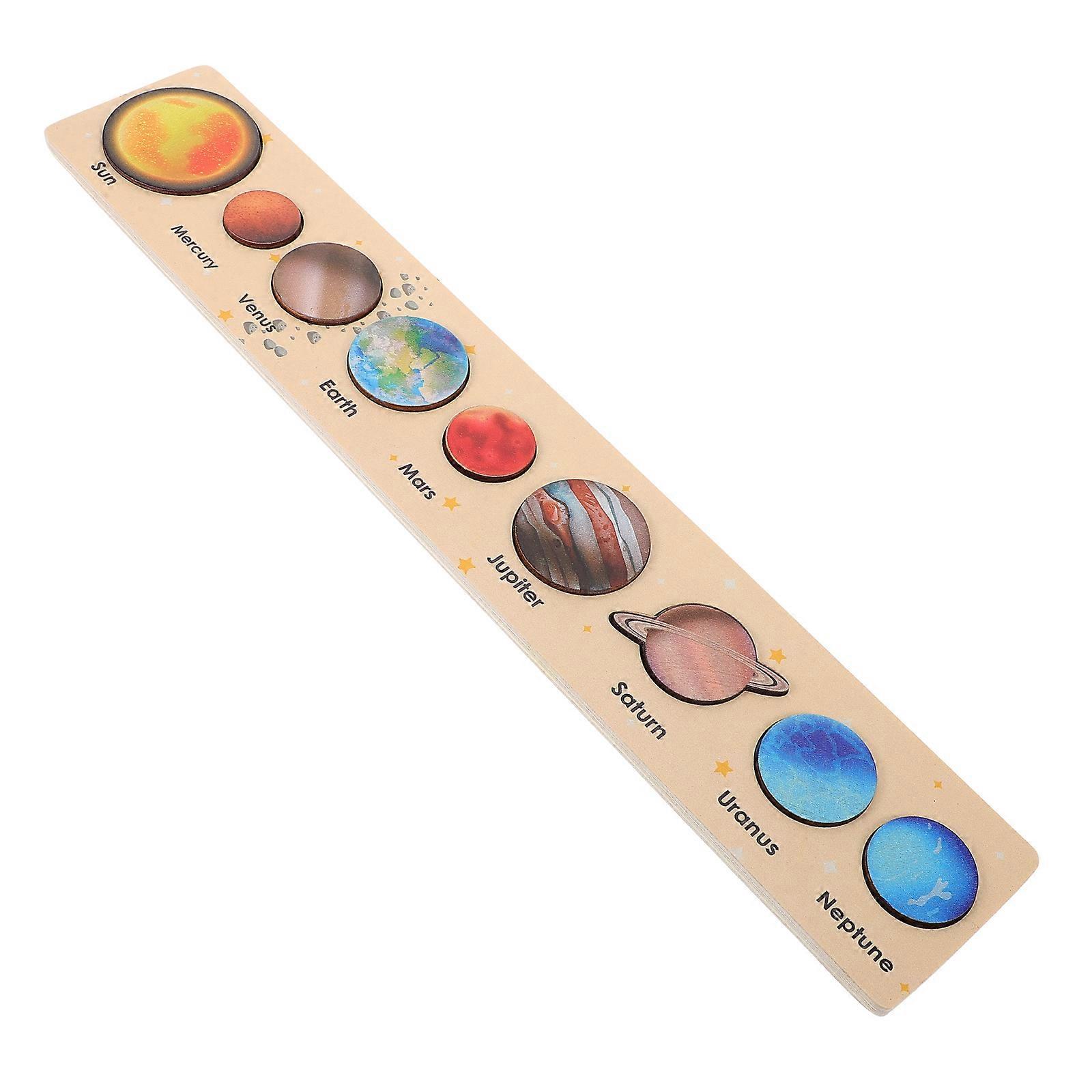 Solar System Puzzle for Kids Wood Space Toys for Cognitive Development