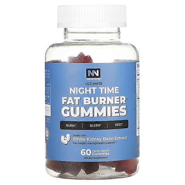 Nobi Nutrition, Night Time Fat Burn Gummies, Raspberry, 60 Pectin Based Gummies