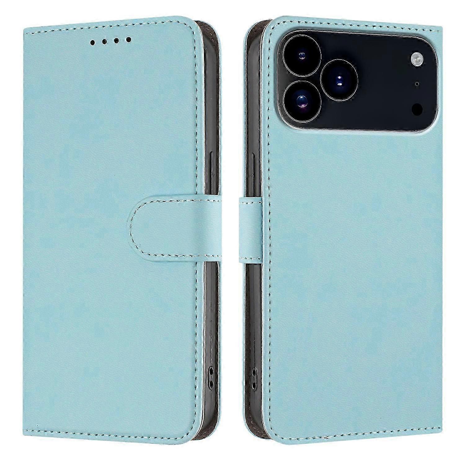 For iPhone 17 Pro Leather Case Solid Color Phone Cover with Wallet - Orange