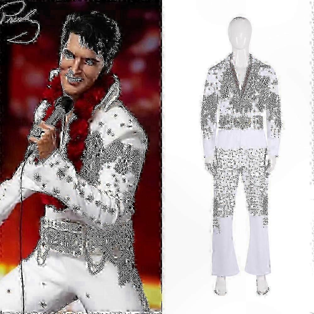 White Rock Singer Costume for Halloween and Party Performances