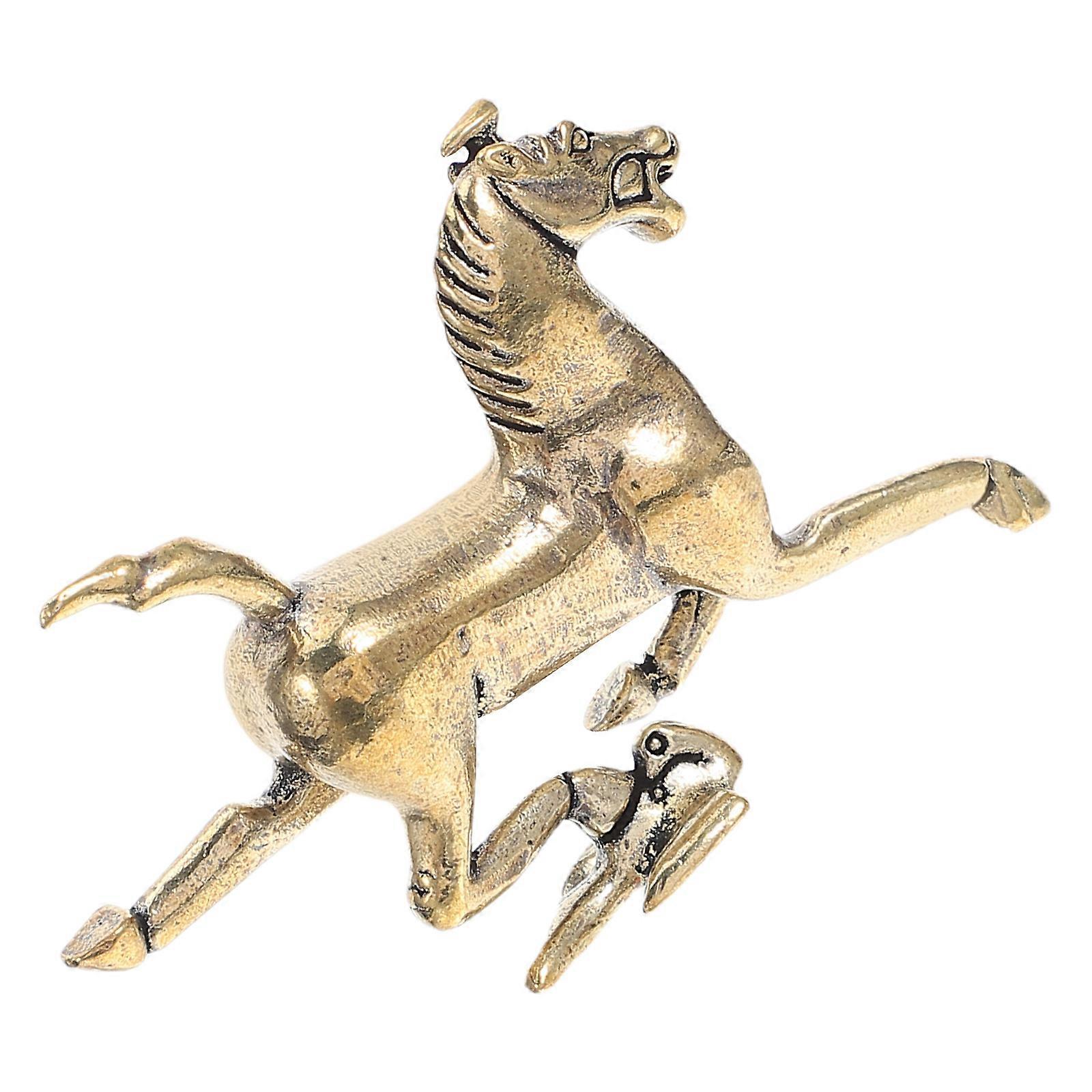 Galloping Horse Treading on A Swallow Brass Horse Sculpture Decor for Home