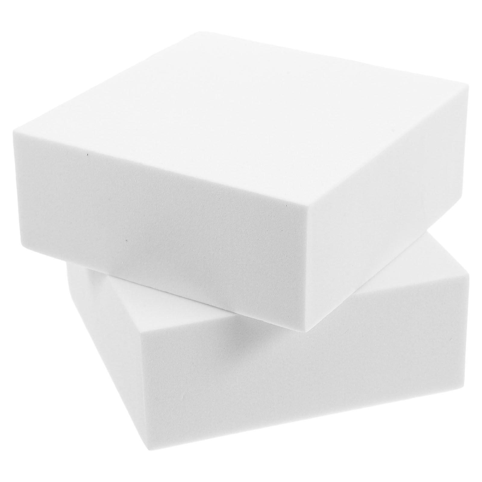 2pcs Craft Foam Blocks: White Polystyrene Square Foam Cubes for Arts Sculpting DIY School Projects Floral Arrangements and Modeling 10x10x4 cm