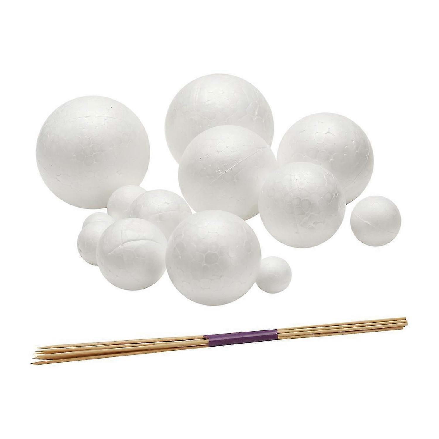 Solar System Project Kit, PlanetModel Crafts 14 Mixed Sized Polystyrene Spheres Balls for School Sci