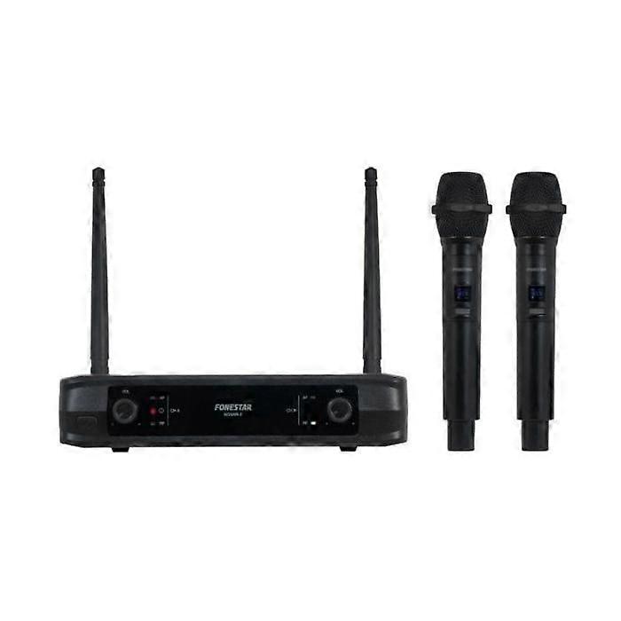 Dual Handheld Wireless Microphone UHF Fonestar SONAIR-2M - Includes Receiver
