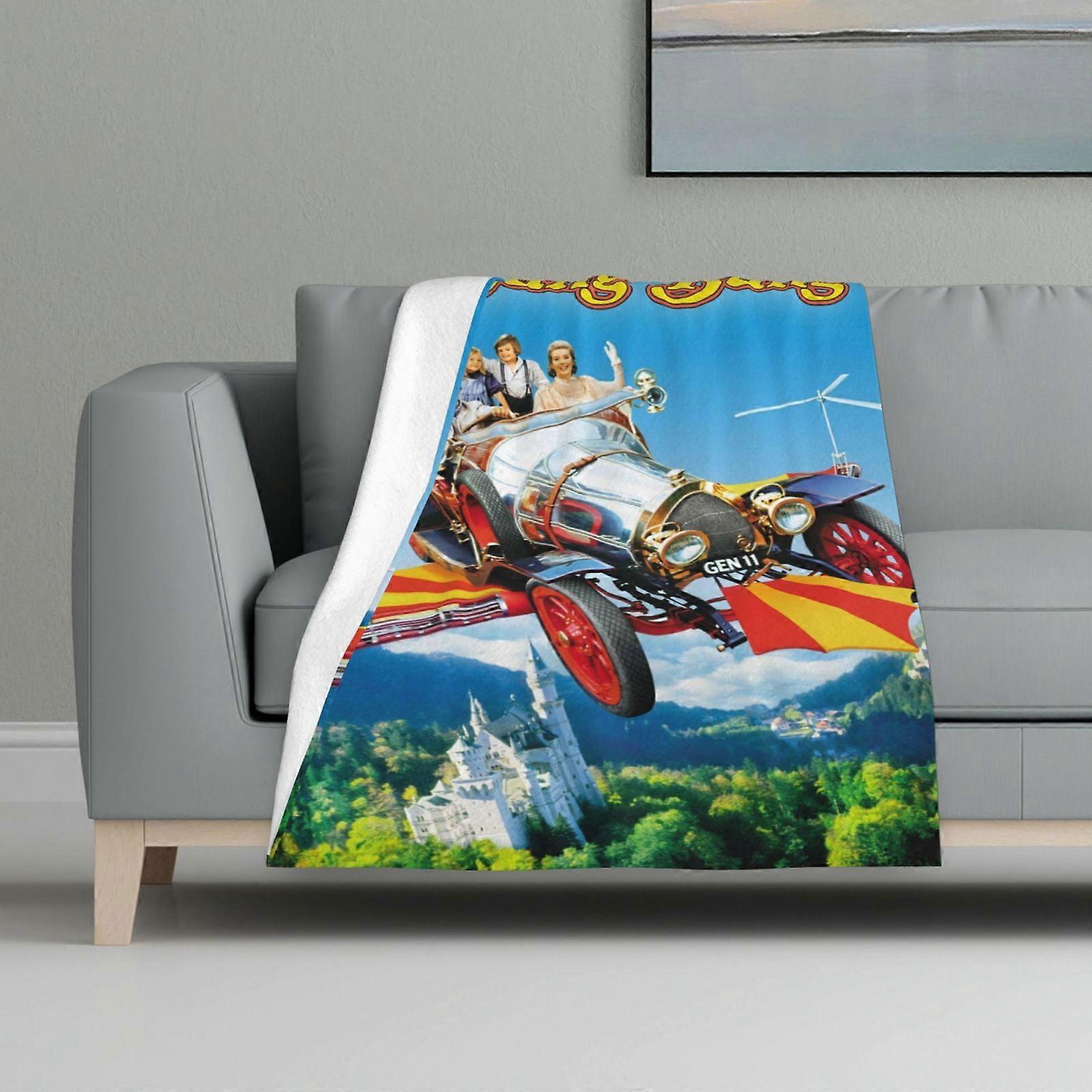 Blanket Multicolour Printed Blanket Super Soft Flannel Lightweight Fluffy Plush Bed Blanket Chitty Chitty Bang Bang