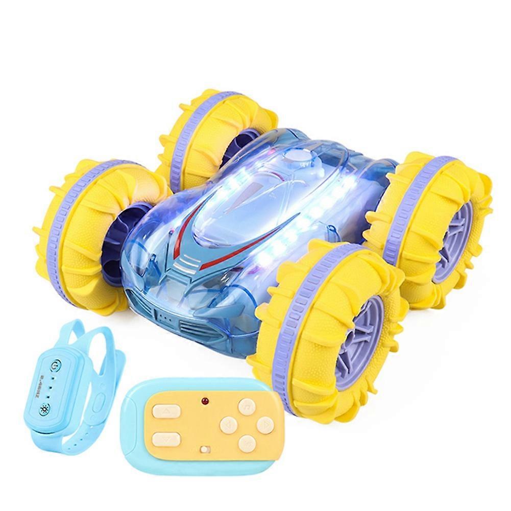 Double Sided Stunt RC Car Gesture Rolling Blue