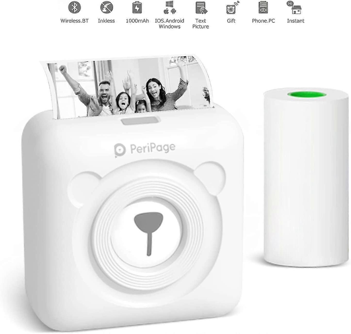 Mini Printer, Portable Sticker Printer For Printing Student Notes Memo Pocket Label Printer