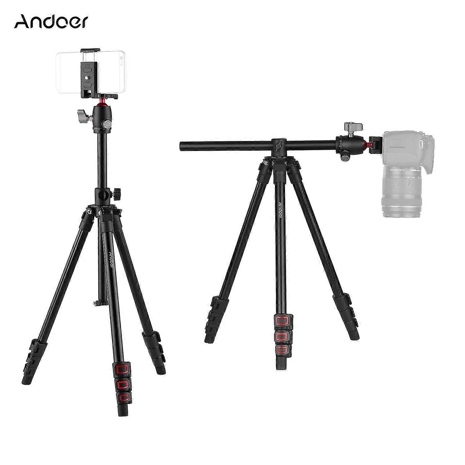 Andoer Q160H Portable Camera Tripod Horizontal Mount Professional Travel Tripod with 360 Panoramic