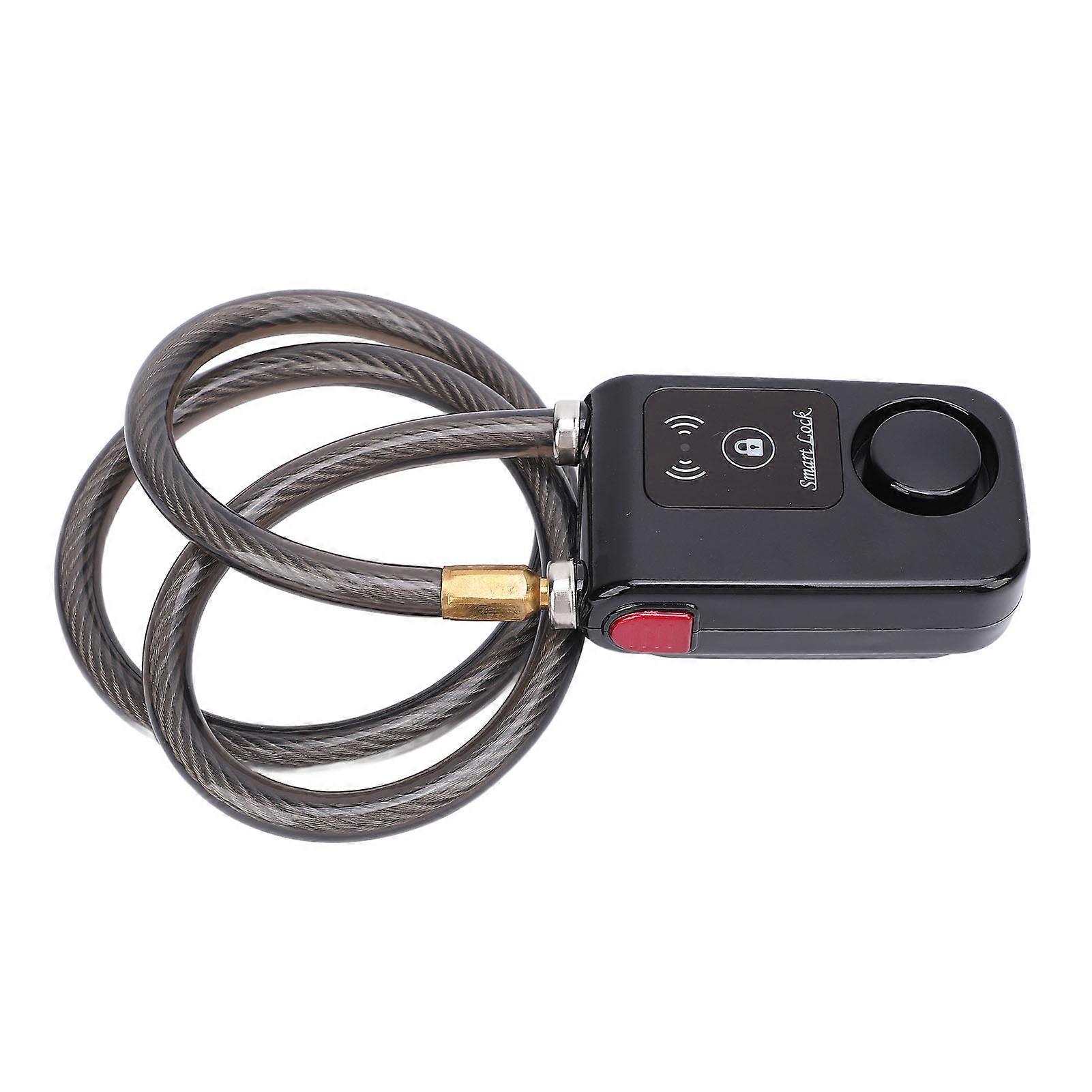 Keyless Bluetooth Motorcycle Lock IP44 Water Resistant Cycling Lock with Alarm APP Unlocking Vibration Alarm Anti Theft Smart Lock Black 