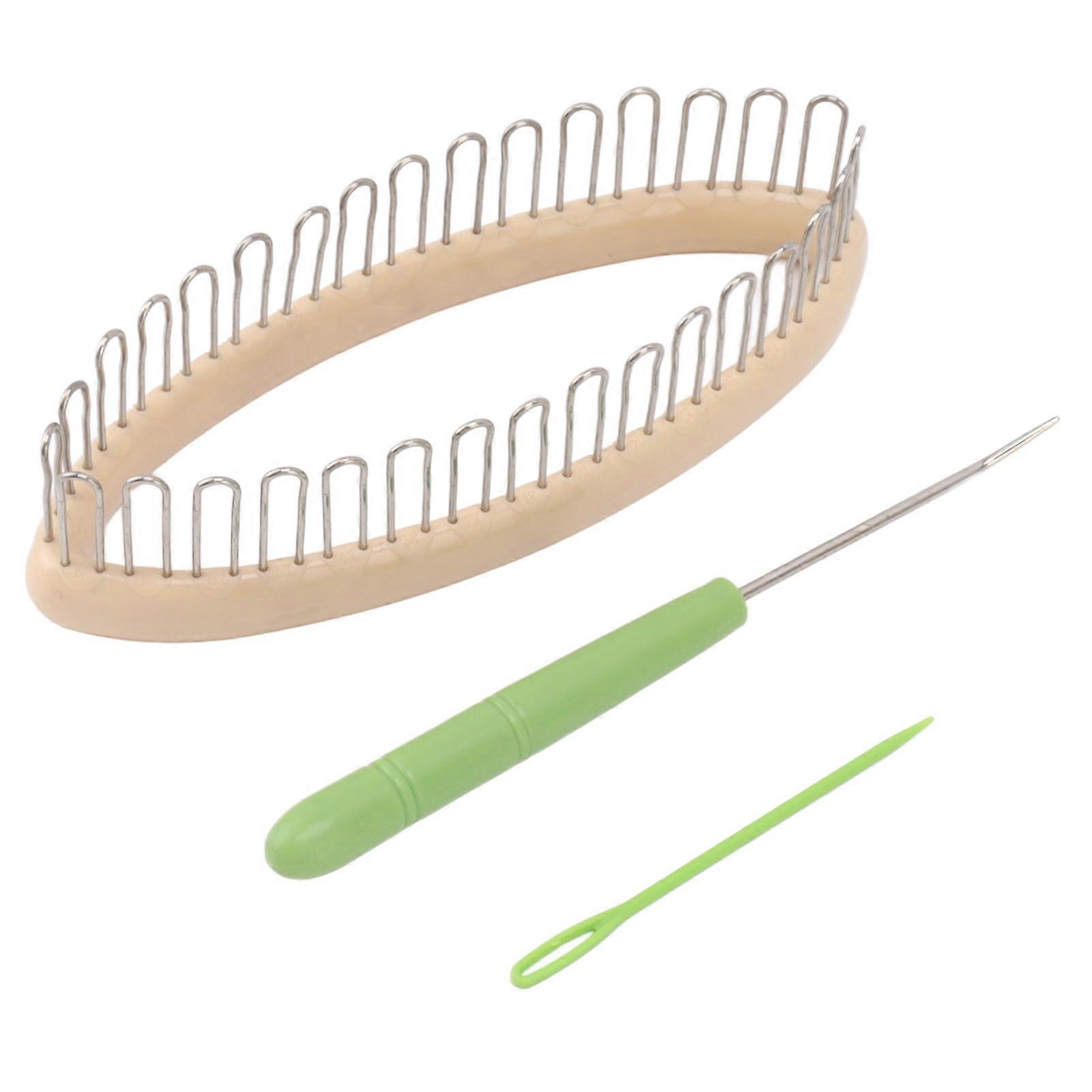 Knitting Loom Wooden Round Pocket Knitting Board DIY Weaving Craft Tool with Loom Pock Tool and Needle for Scarves Socks 