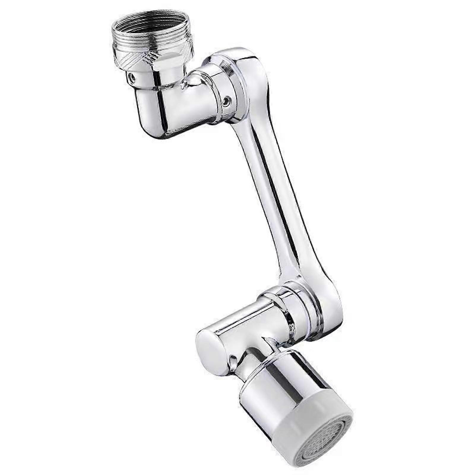 1080 Degree Flexible Arm Faucet Extender With Swivel Aerator Nozzle, StopSplash Adapter, Universal Sink Fit, Metal
