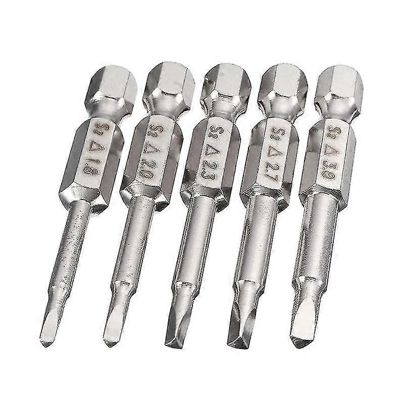 5 Stuks Magnetische Driehoek Kop Schroevendraaier Bits, S2 Staal Driehoekige Tip Schroevendraaier Bit Hex Shank Driehoek Schroevendraaier Bit Set (1set, zilver)