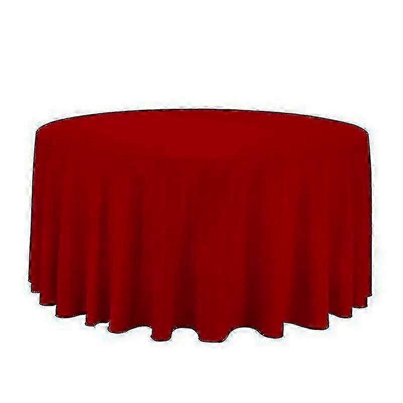 Solid Color Table Cover Polyester Round Tablecloth Wedding Birthday Decor
