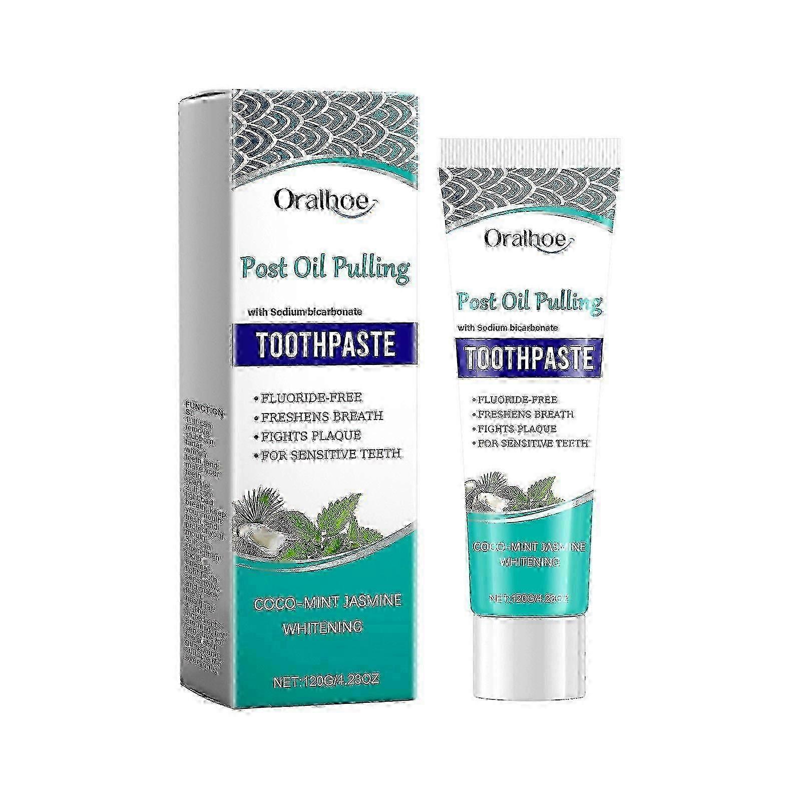 Post Oil Pulling Toothpaste, Coco-Mint Jasmine Whitening Toothpaste, Fresh Breath & Brightens Teeth & Protects Enamel, Fluoride Free Toothpaste 1