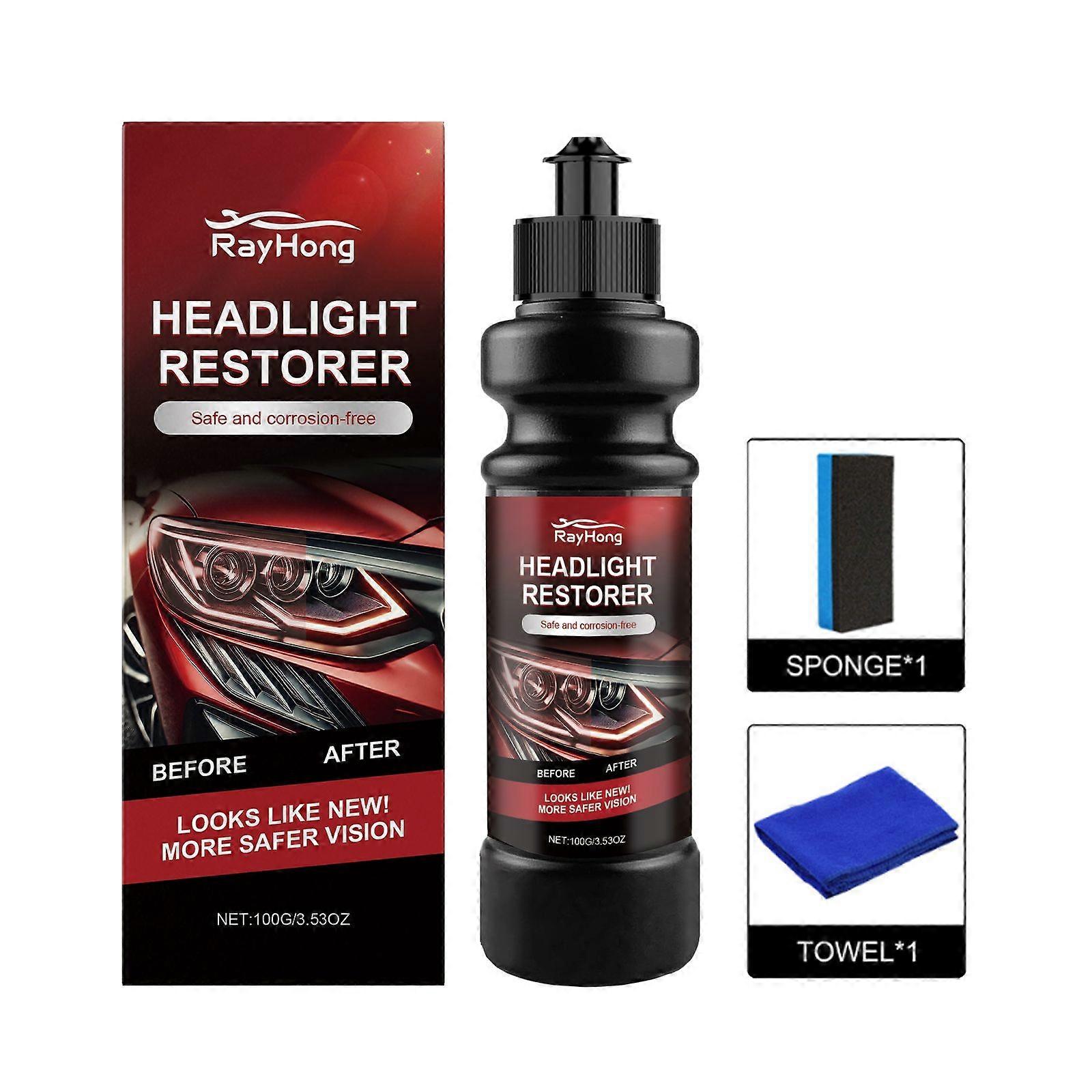 Rayhong Car Headlight Repair Cream, Car Headlight Care Dust Cleaning Stains Brightening Polishing Reconditioning Cream