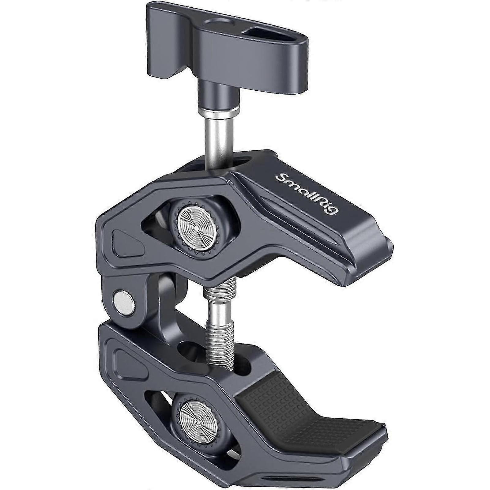 Versatile Camera Mount Clamp, Crab-Shaped Super Clamp with 1/4-20 and 3/8-16 Threaded Holes, Supports Up to 7.7lbs/3.5kg, Compatible with Va