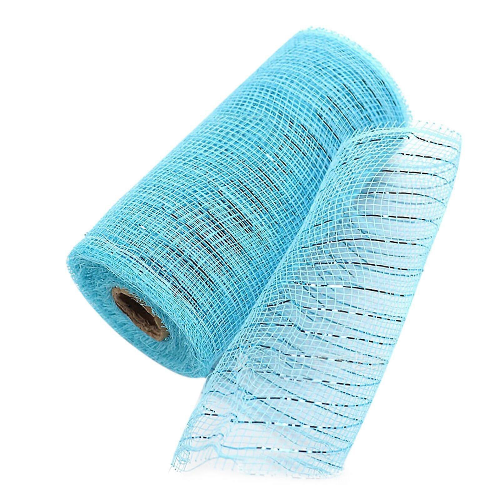 YUEHAO Poly Mesh Ribbon with Metallic Foil, Compatible with Craft & Stationery, for Wreaths, Bows, Wrapping, PP Packaging (Each Roll)