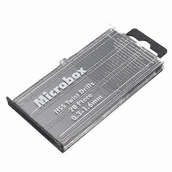 20Pcs 0.3-1.6mm Hss Micro Twist Drill Bit Set Straight Shank Bits