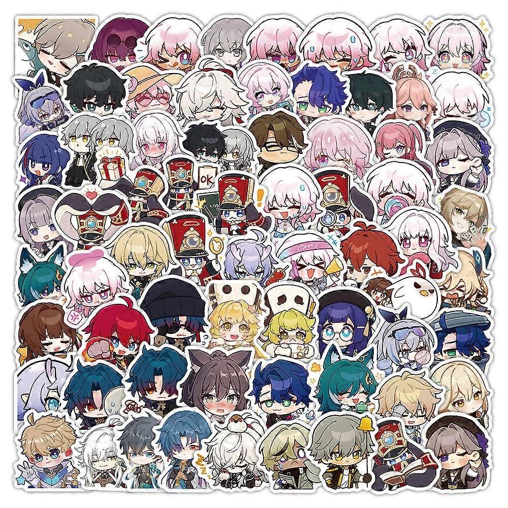 100 Q-version Honkai Impact 3rd Railway game peripherals, student-friendly tablet and phone cases, anime-themed decorative stickers