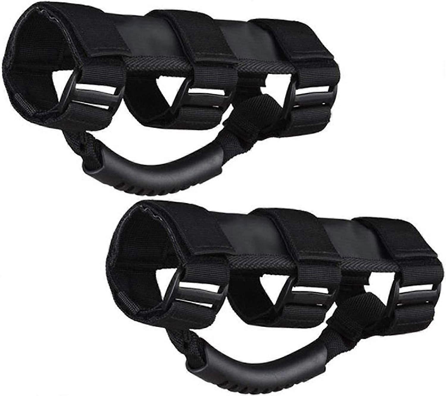 Roll Bar Grab Handles  Compatible with UTV, ATV, 1987-2021 Jeep Wrangler CJ YJ TJ LJ JK JL - Premium Quality Roll BarBlack2pcs
