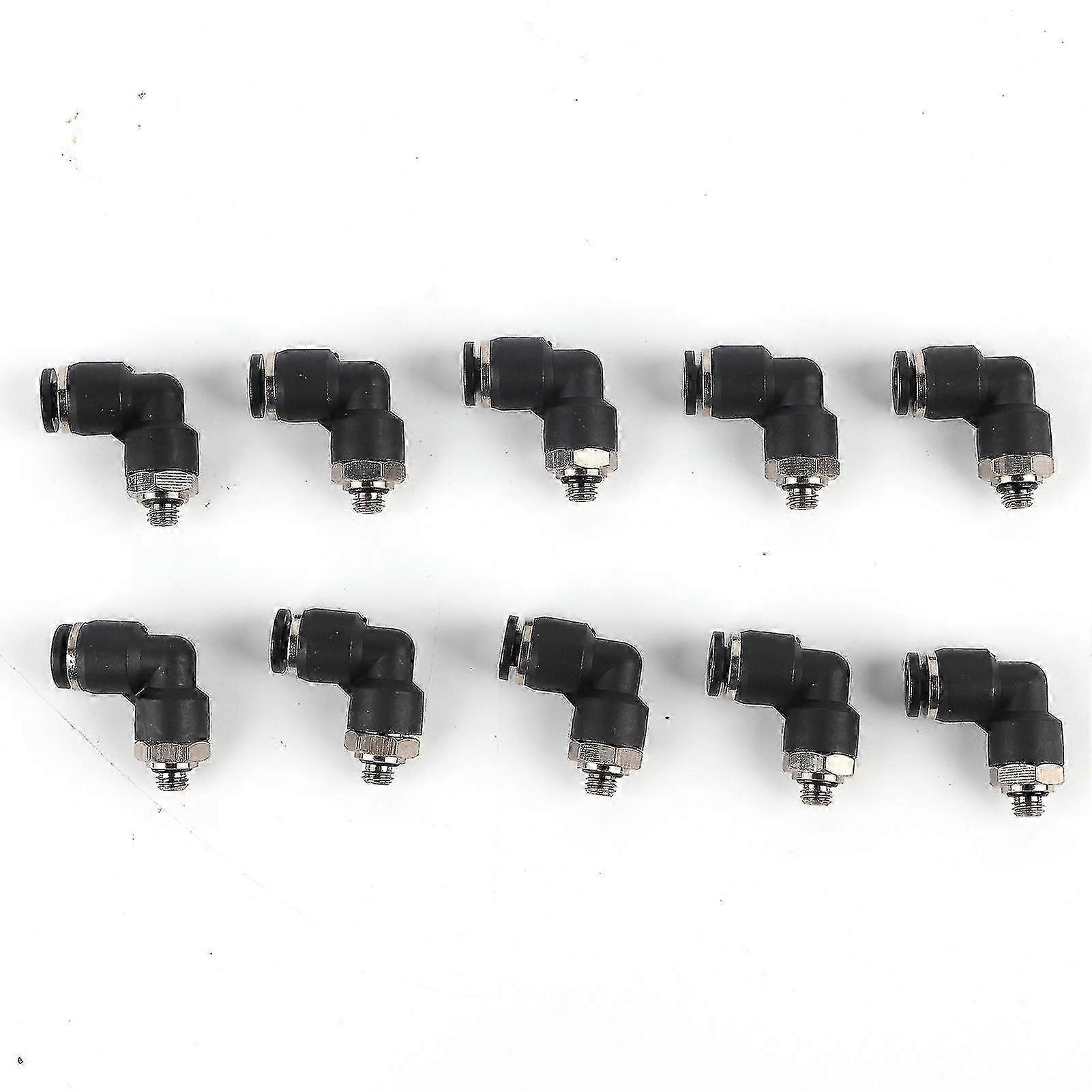 M5 Pneumatic Connectors 10Pcs L Shape Right Angle for Air Compressor