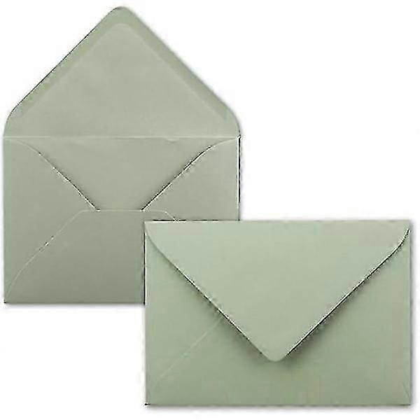 50 envelopes in eucalyptus green, 18.4 x 13.4 cm, DIN C5 envelopes, wet edge without window, Christmas, greeting cards