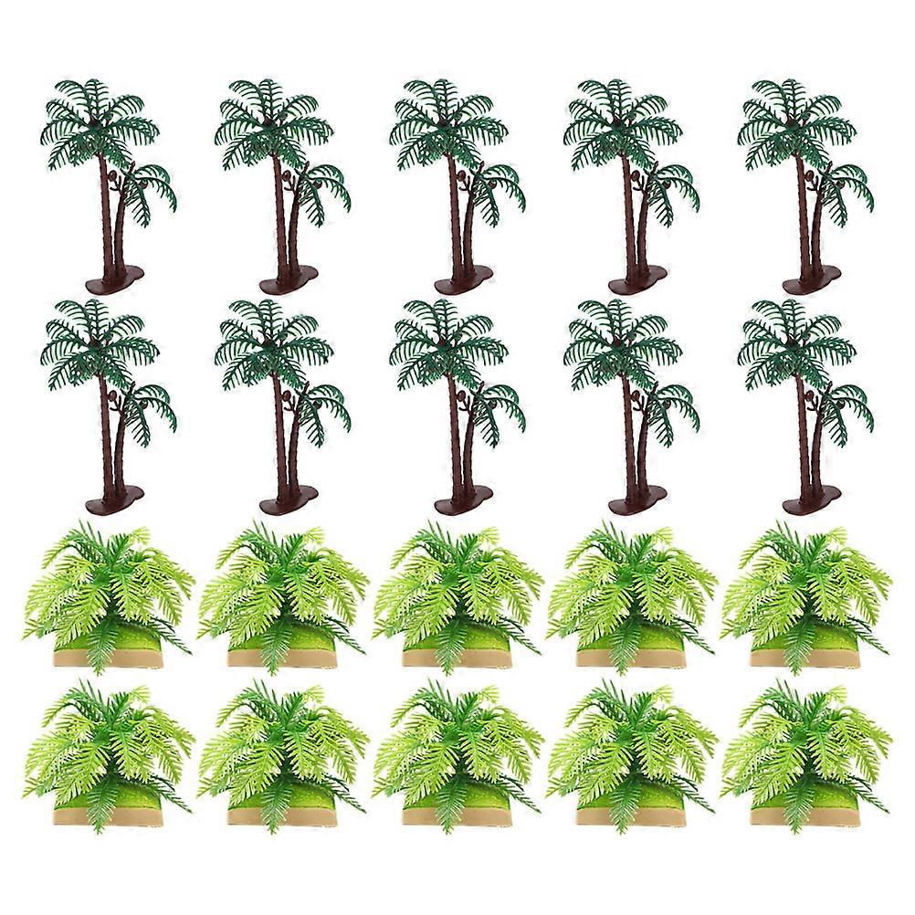 Artificial Tropical Plants Palm Tree Models for Decor 20Pcs Plastic Palm Trees