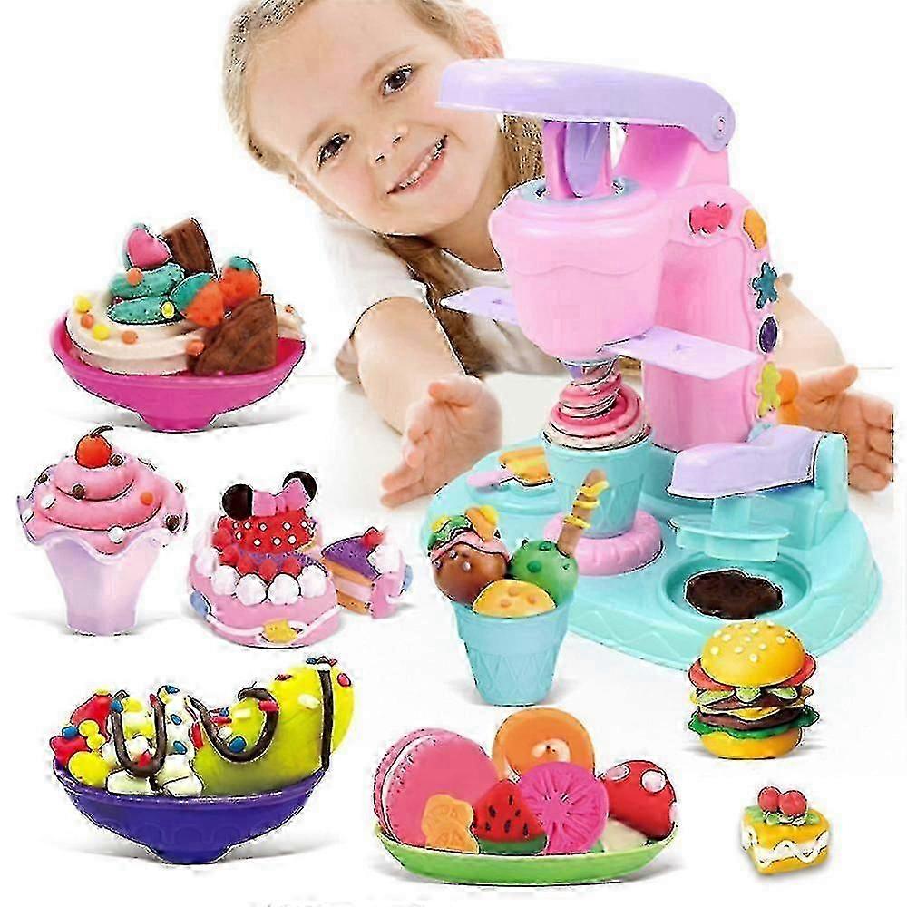 26 Pcs Ice Cream Maker Machine Color Dough Set With 12 Cans Dough