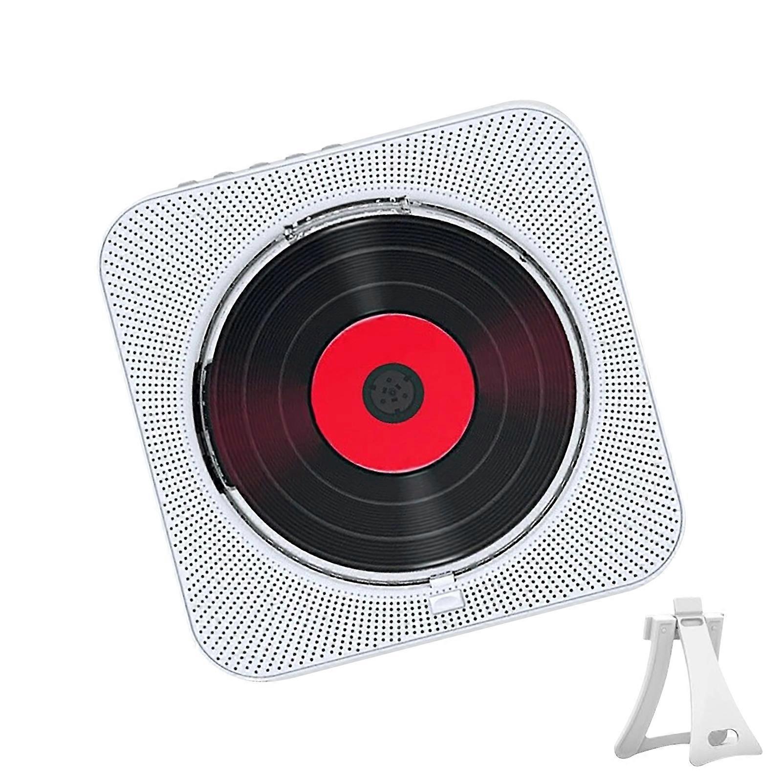 CDs Player Bluetooth-compatible 5.3 HiFi Output 3.5mm 2000mAh Rechargeable Battery Music Player for Travel, Car  White