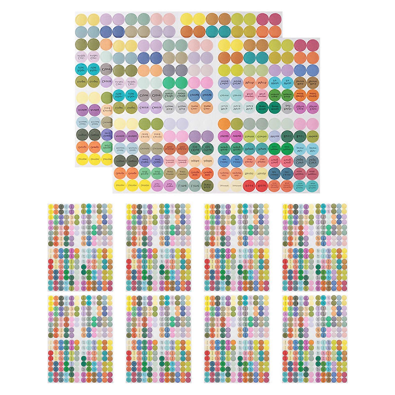 Adhesive Sticker 10Pcs Assorted Color Packaging Labels for Decorating