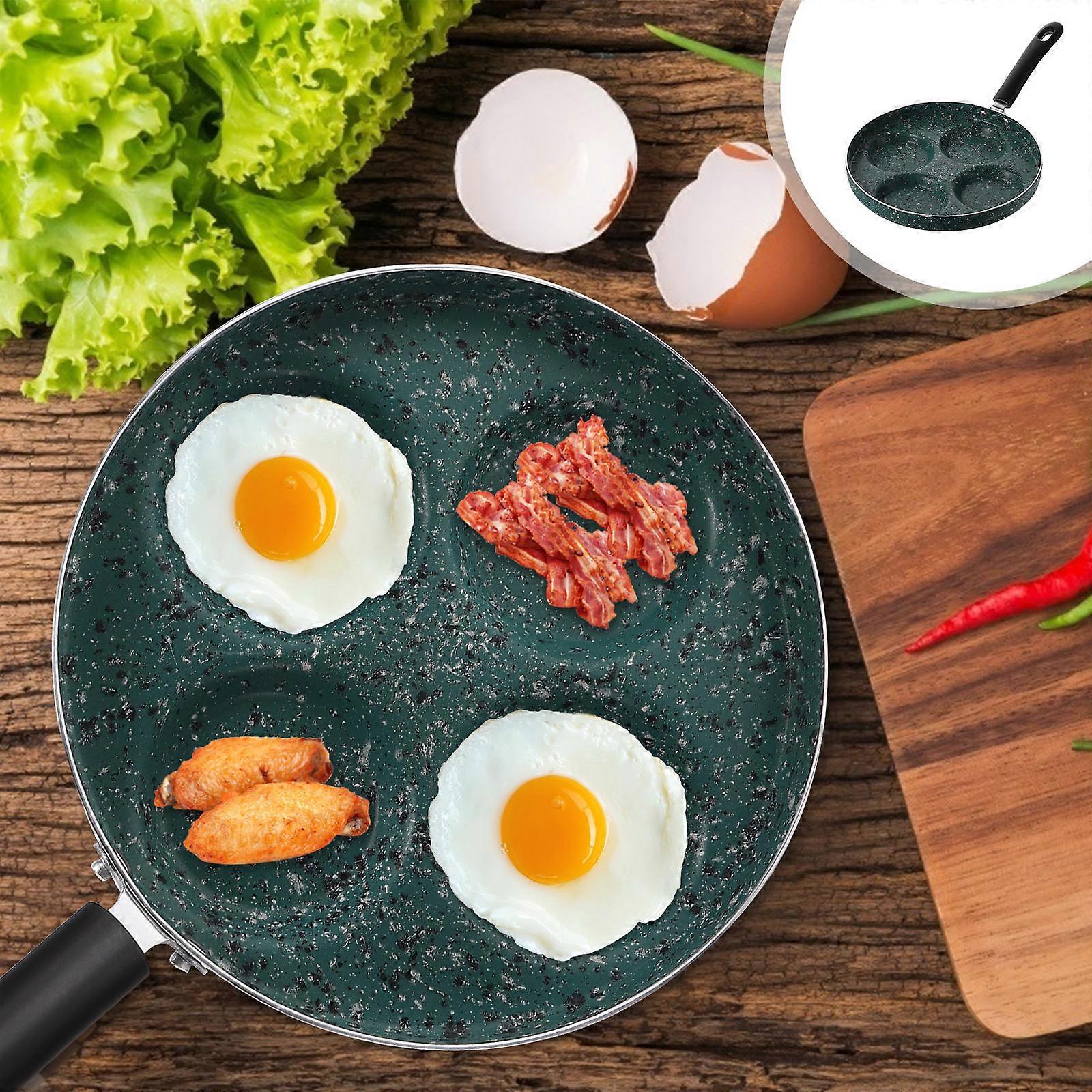 Non-Stick Pan Small Cooking Pan For Eggs And Waffles Round Bottom Easy To Clean Groove Design 1Pc