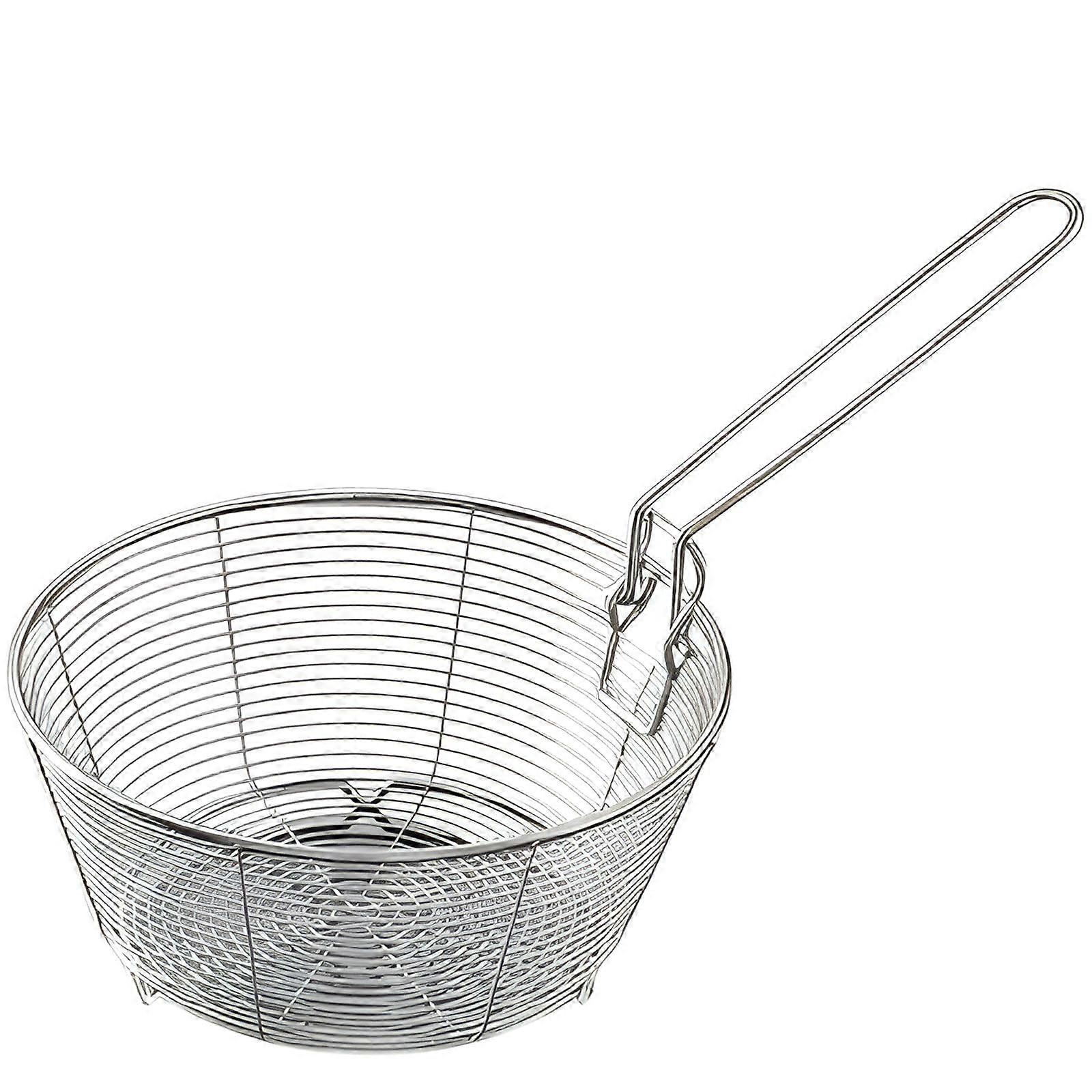 Stainless Steel Deep Frying Basket with Handle for Kitchen Use, Oil Drain, 20x10x15.5cm