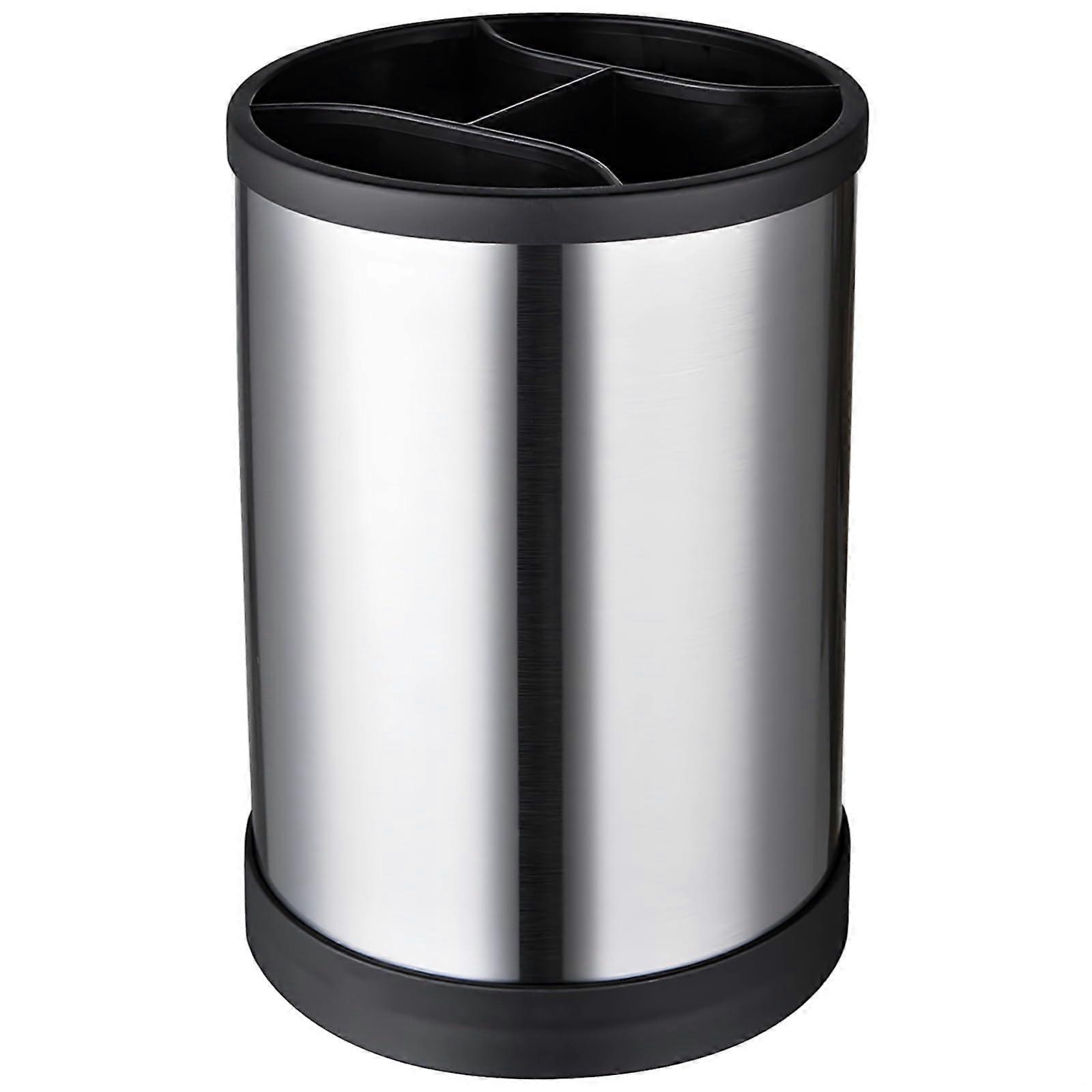 Kitchen Utensil Holder Stainless Steel SpaceSaving MultiSection Organizer for Versatile Use Black